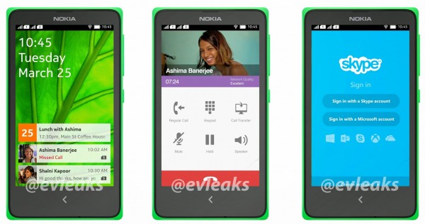 Nokian Android-käyttöliittymä @evleaksin vuotamassa kuvassa