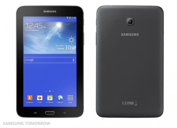 Samsung Galaxy Tab 3 Lite mustana edestä ja takaa