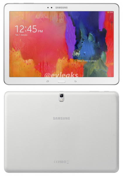 Samsung Galaxy Tab PRO 10.1 @evleaksin julkaisemassa kuvassa