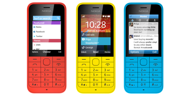 Nokia 220 eri värivaihtoehtoina