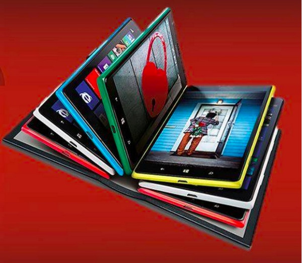 Mahdolliset uudet Lumia 1520 -värit Nokian Facebookissa julkaisemassa kuvassa