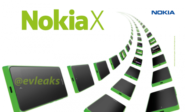 Nokia X @evleaksin aiemmin vuotamassa promokuvassa
