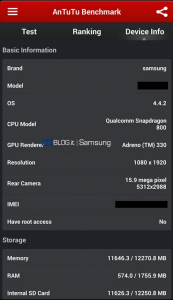 Väitettyjä Galaxy S5:n tietoja AnTuTu-suorituskykymittausohjelmistosta