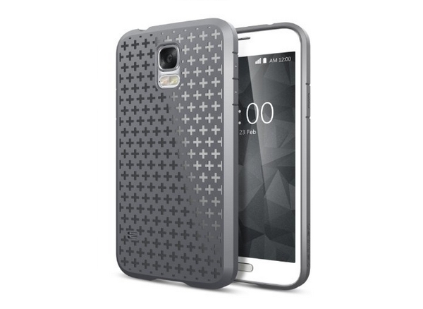 Samsung Galaxy S5 -suojakuori ja -puhelin kotinäppäimellä
