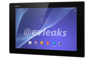 Sony Xperia Z2 -tabletti @evleaksin julkaisemassa kuvassa