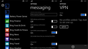 Windows Phone 8.1:n uudistuksia: Battery Power Sense, mahdollisuus viestisovelluksen vaihtoon, VPN-tuki...
