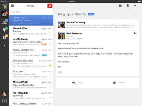 Gmail iPadissa
