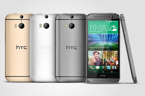 HTC One (M8) eri värivaihtoehtoina