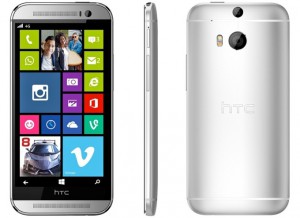 HTC One (M8) ja Windows Phone 8.1 yhdistettynä konseptikuvassa - ei oikea kuva HTC:ltä