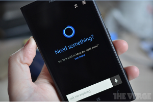 Microsoft Cortana The Vergen aiemmin julkaisemassa kuvassa