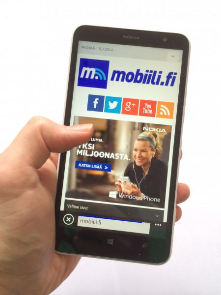 Lumia 1320 ja Mobiili.fin etusivu