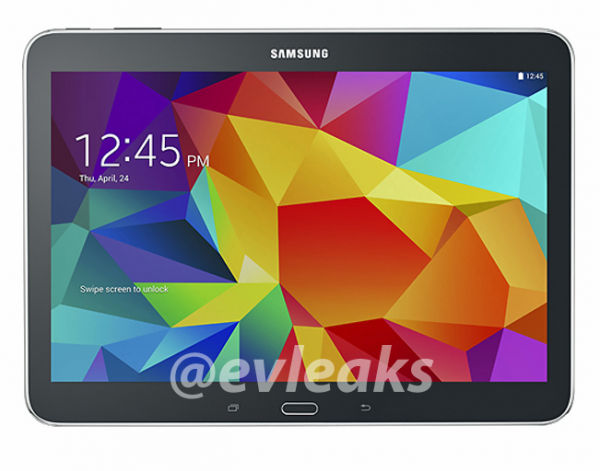 Samsung Galaxy Tab 4 10.1 mustana @evleaksin vuotamassa lehdistökuvassa