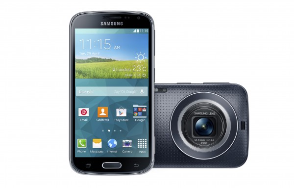 Samsung Galaxy K zoom mustana edestä ja takaa