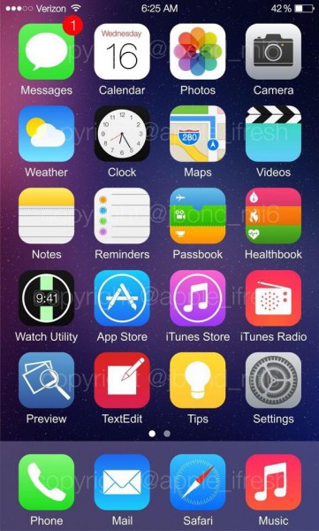 Väitetty kuvankaappaus iOS 8:sta iPhonessa