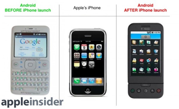 Android ennen iPhonea ei sisältänyt kosketusnäyttöä