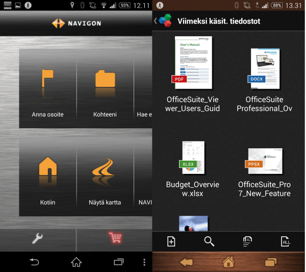 Xperia Z2:sta löytyy myös Garminin laadukas navigointisovellus sekä OfficeSuiten täysversio