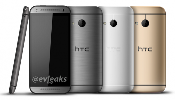 HTC One Mini 2 eri värivaihtoehtoina @evleaksin julkaisemassa kuvassa