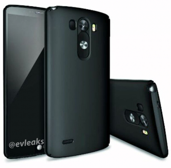 LG G3 mustana lisäsuojakuorella @evleaksin julkaisemassa kuvassa