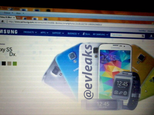 Samsung Galaxy S5 mini? @evleaksin julkaisema kuva