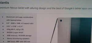 Mahdollinen mallikuva sekä tietoja HTC:n tulevasta Nexus-tabletista