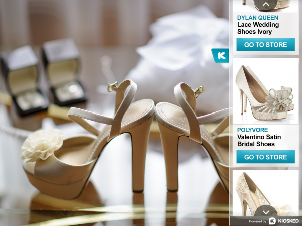 Wedding shoe image with Kiosked carousel