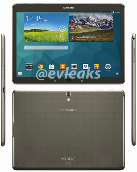 Samsung Galaxy Tab S 10.5 @evleaksin julkaisemassa kuvassa