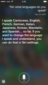 iOS 7:n Sirin osaamat kielet