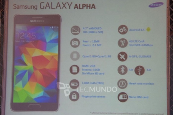 Samsung Galaxy Alphan ominaisuuksia esiteltiin Venäjällä ennen virallista esittelyä