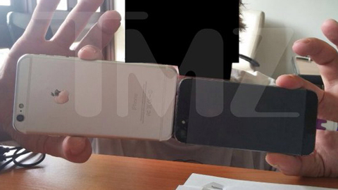 Kuvassa ilmeisesti iPhone 5 ja jokin, joka saattaa muistuttaa seuraavaa iPhone-mallia