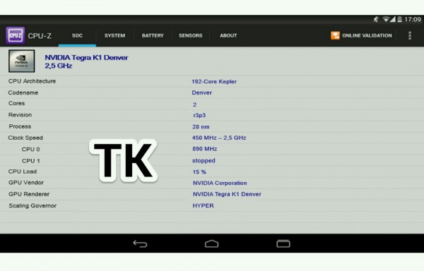 Nexus 9 -tabletin väitetään käyttävän Nvidian uutta 64-bittistä Tegra K1 -järjestelmäpiiriä