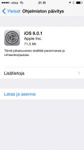 Applen iOS 8.0.1 -päivitys aiheuttaa vakavia ongelmia joissain laitteissa