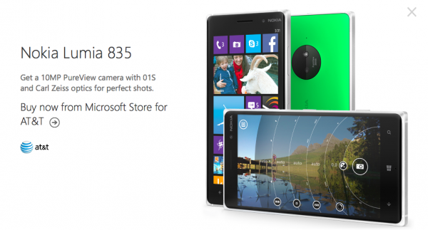 Julkaisematon "Nokia Lumia 835" ilmestyi Microsoftin verkkosivuille - todennäköisesti kirjoitusvirheen vuoksi.