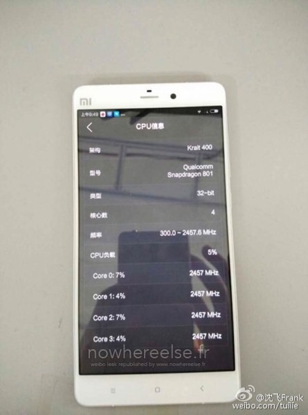 Vuotokuvassa väitetty Xiaomi Mi5