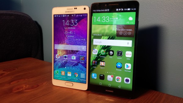 Samsung Galaxy Note 4 ja Huawei Ascend Mate7
