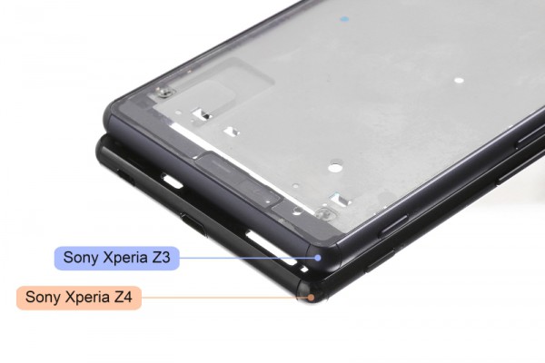 Xperia Z3:n ja oletetun Xperia Z4:n rungot vertailussa