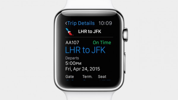 Apple Watch voi kaivaa lentoliput iPhonen Passbookista.