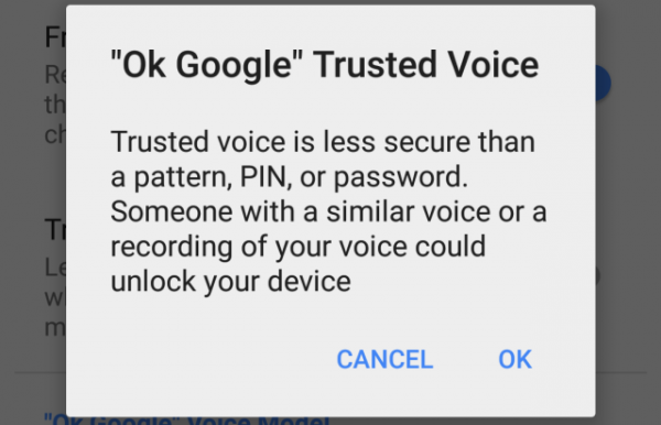 Googlen Trusted Voice -lukitusmenetelmä
