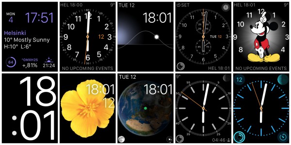 Eri kellotauluvaihtoehdot Apple Watchissa