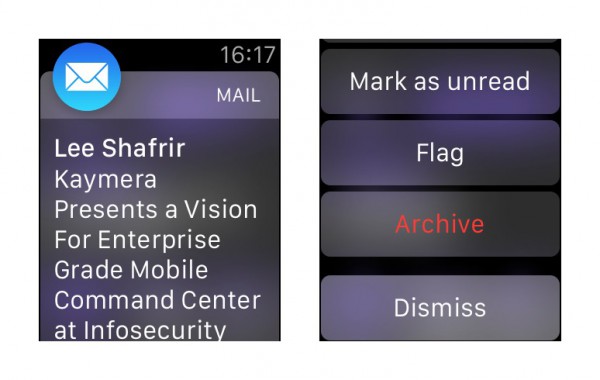 Sähköpostin arkistointi Apple Watchissa