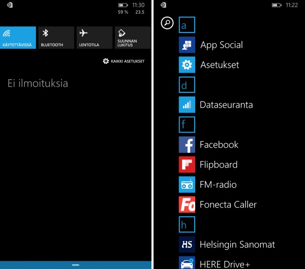 Windows Phone lasten nurkkaus (Lumia 830)