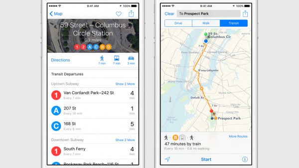Apple tuo Kartat-sovellukseen julkisen liikenteen tiedot valituissa kaupungeissa