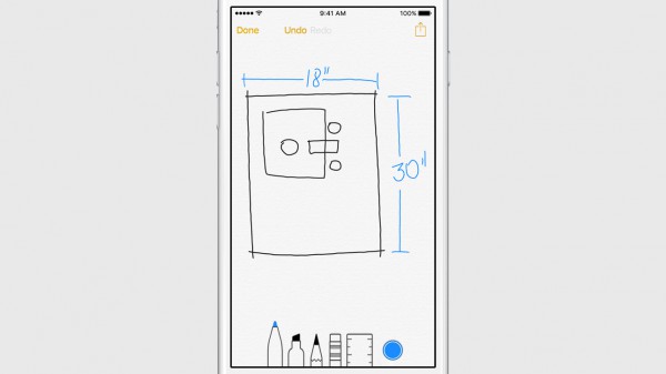 Muistiinpanoihin voi jatkossa iOS 9:n myötä piirtää tai liittää kuvia sekä lisätä tehtävälistoja