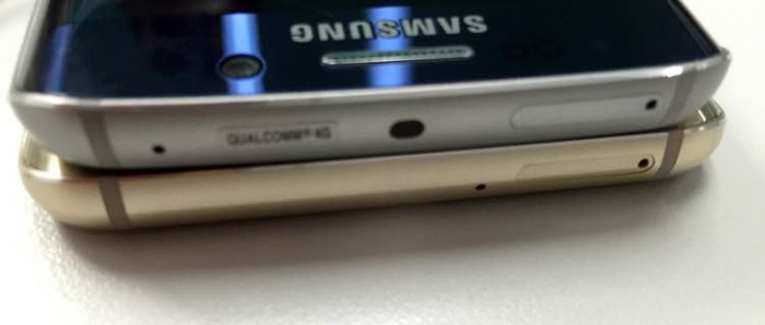 Vuotokuvassa Samsung Galaxy S6 edge ja leveämpi S6 edge+.