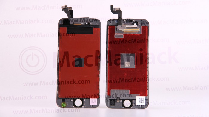Vuotokuvassa iPhone 6:n ja 6S:n näyttöpaneelit rinnakkain.