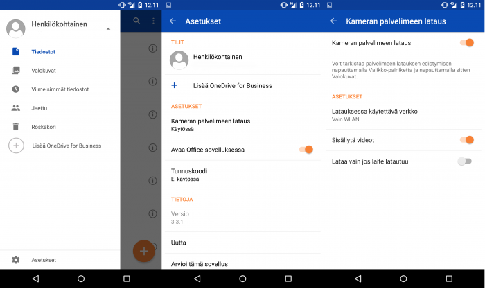 android onedrive