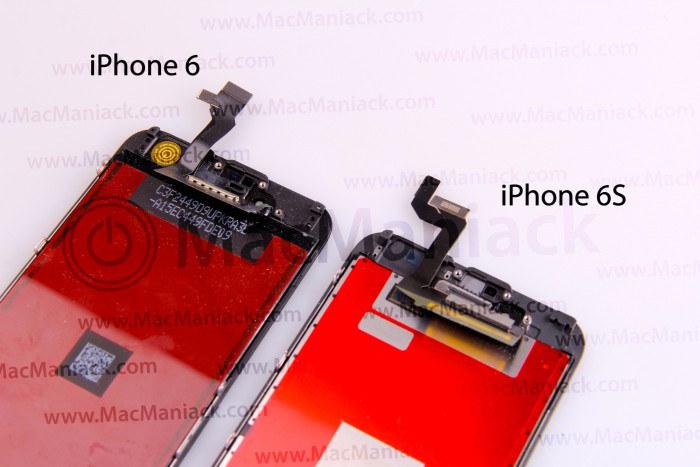 iPhone 6:n ja 6S:n näyttöpaneelit vertailussa.