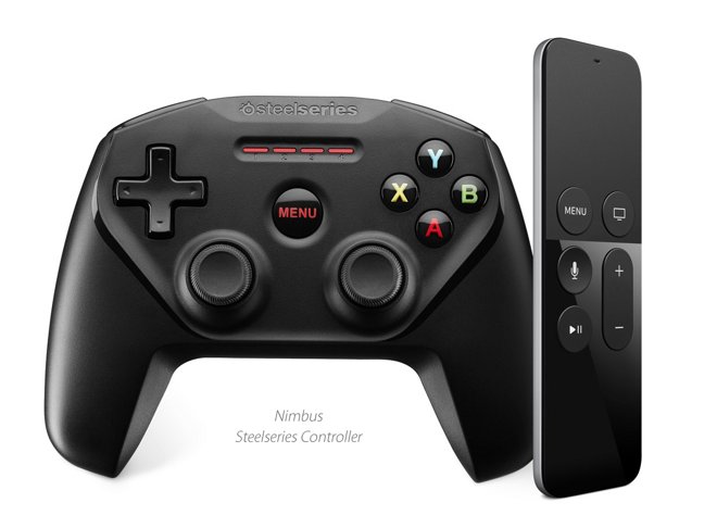 SteelSeries Nimbus on uudelle Apple TV:lle ja iOS- sekä Mac-laitteille tarkoitettu Bluetooth-peliohjain.