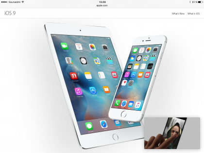 iOS 9:n kuva kuvassa -toiminto iPadillä.