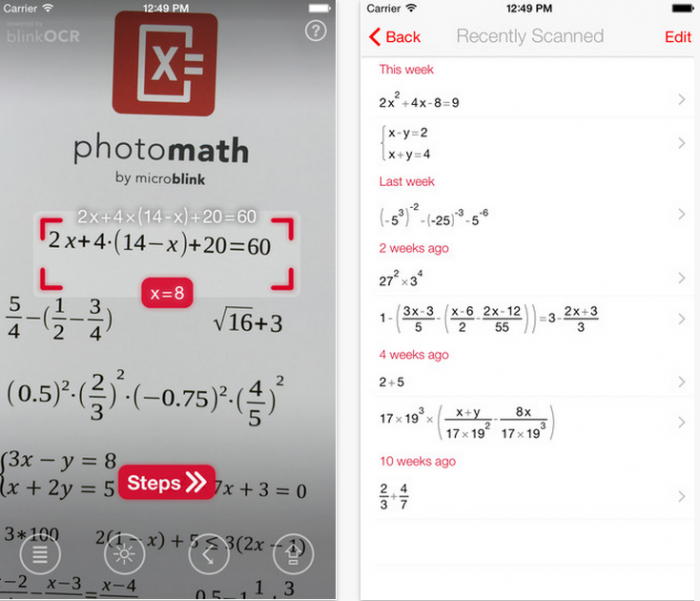 PhotoMathilla ratkaiset laskuja kätevästi älypuhelimen avulla