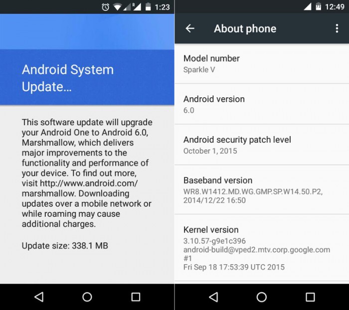 Android 6.0 Marshmallow -päivityksiä on havaittu Android One -laitteilla